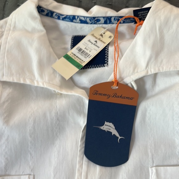 Tommy Bahama, long sleeve, white button-down with embroidery detail - Picture 5 of 5